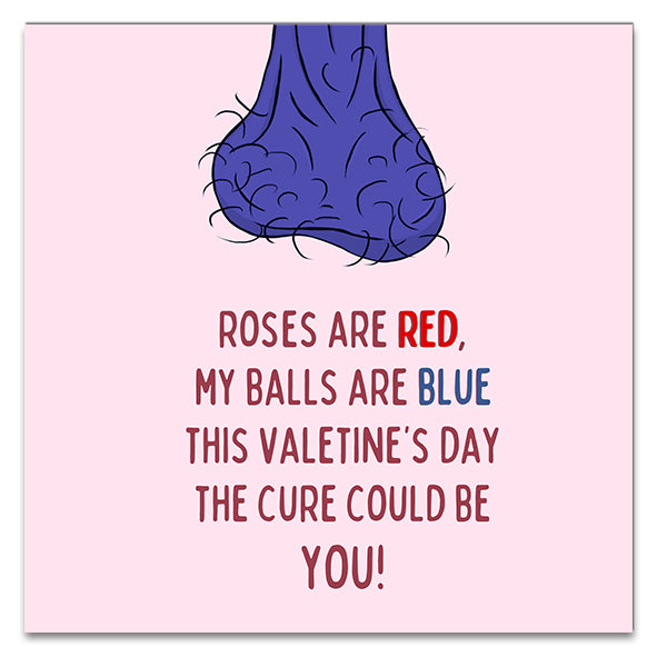 Roses Are Red, My Balls Are Blue... Greetings Card