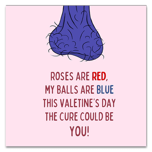 Roses Are Red, My Balls Are Blue... Greetings Card